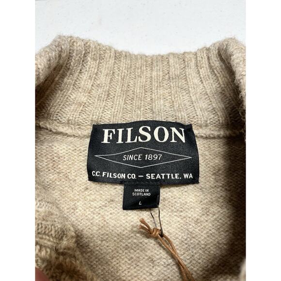 Filson Womens Scottish Wool Natrual Button Down Cardigan Sweater NWT L - Picture 3 of 7